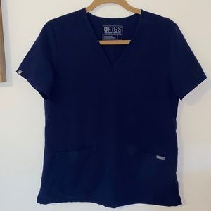 Figs navy blue scrub top small